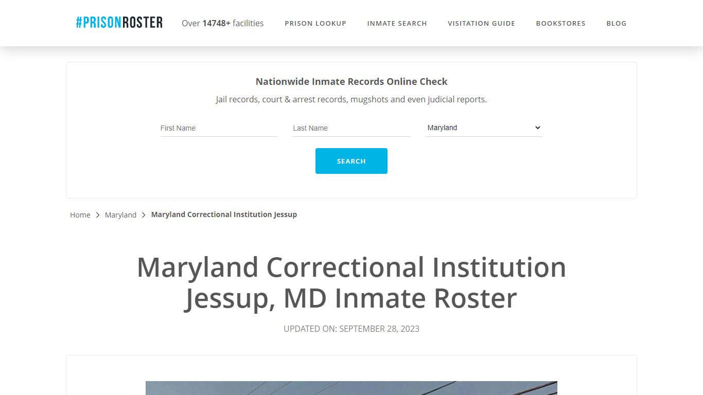 Maryland Correctional Institution Jessup, MD Inmate Roster